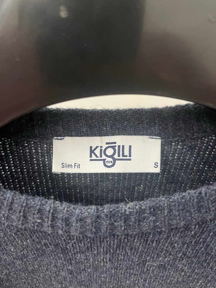 Erkek Lacivert Örgü Yün Kazak - Görsel 2