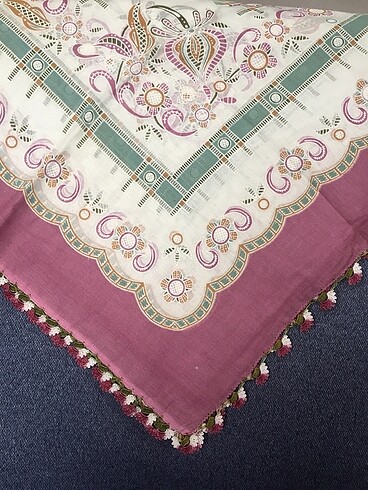 Oyalı yazma çember tülbent - Görsel 4