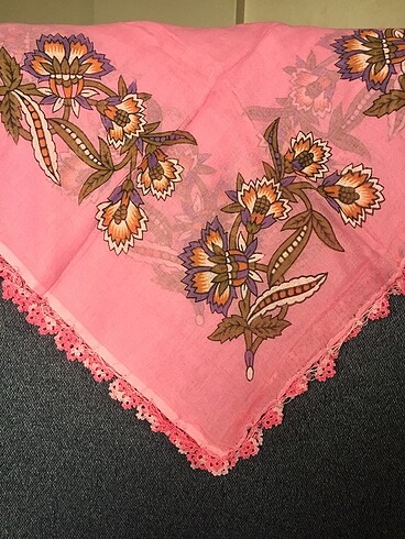 Oyalı yazma çember tülbent - Görsel 5