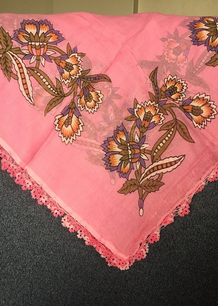 Oyalı yazma çember tülbent - Görsel 5