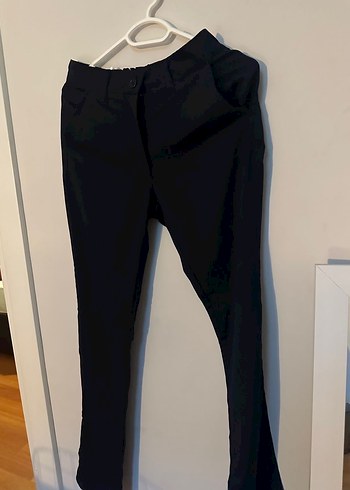 s Beden siyah Renk Siyah Regular Fit keten Pantolon