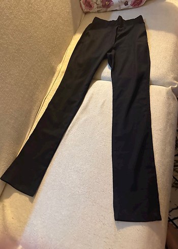 Siyah Regular Fit keten Pantolon