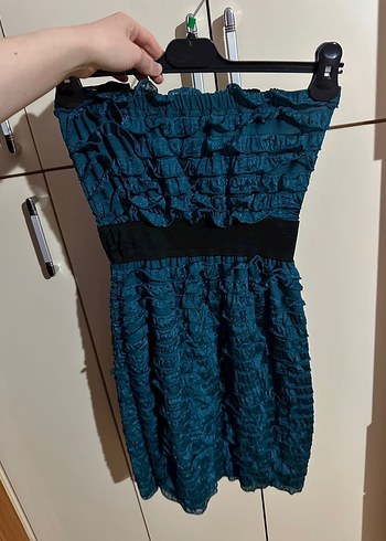 Mavi fırfırlı elbise - Görsel 2