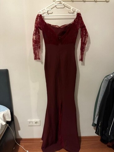 Bordo abiye elbise