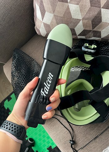 Haki Renkli Tam Yüz Dalış Maskesi Velcro Kayışlı - Görsel 4