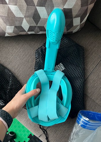 Turkuaz Tam Yüz Dalış Maskesi fullface - Görsel 8