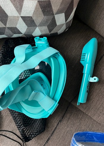 Turkuaz Tam Yüz Dalış Maskesi fullface - Görsel 4
