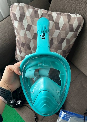 Turkuaz Tam Yüz Dalış Maskesi fullface - Görsel 7