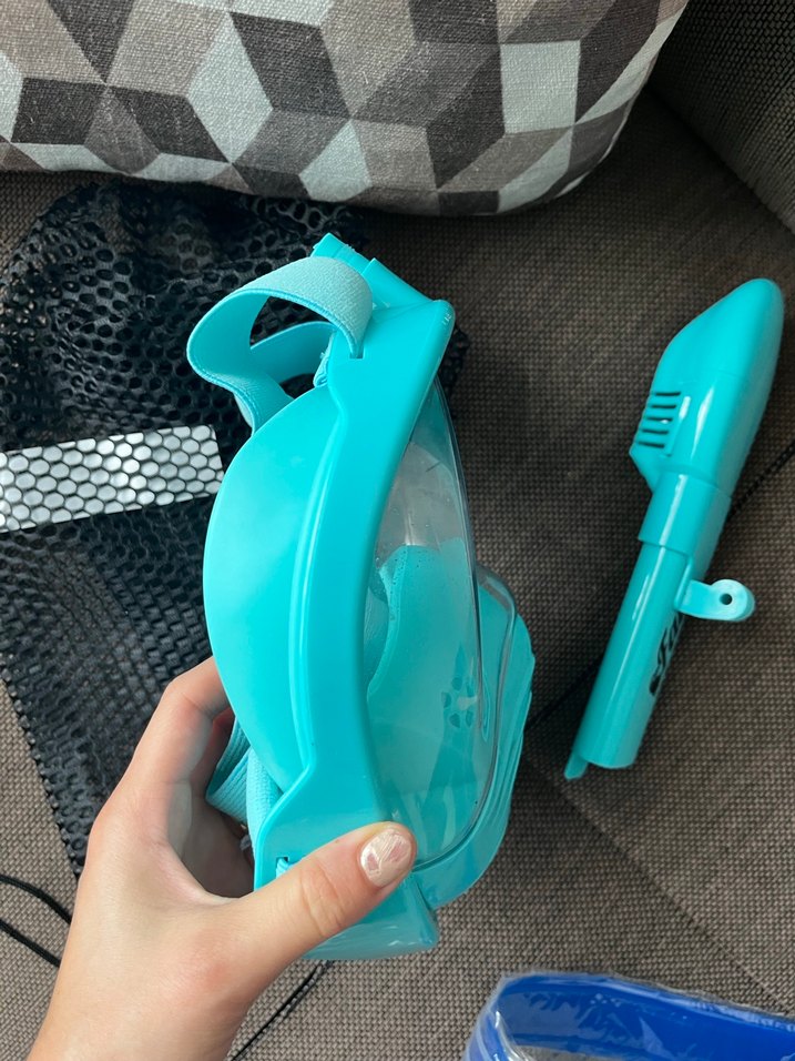 Turkuaz Tam Yüz Dalış Maskesi fullface - Görsel 3