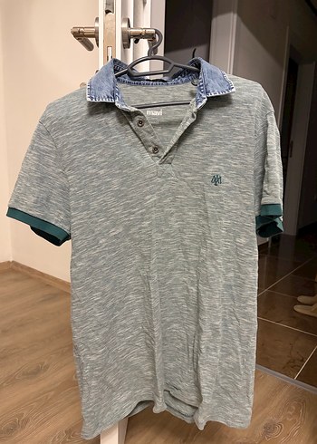 Erkek mavi  Düğmeli Polo Tişört - Görsel 2