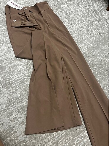 Kadın bej ispanyol paça pantolon sıfır etiketli - Görsel 8