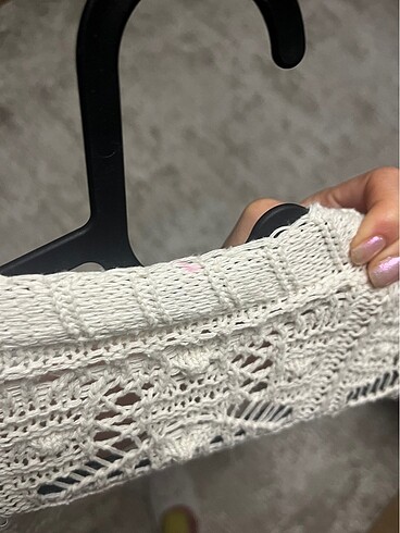 Beyaz kadın bikini üstü yazlık pareo hırka örgü model - Görsel 8