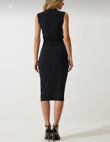 Siyah abiye elbise happiness düğün balo vücudu saran - Görsel 7