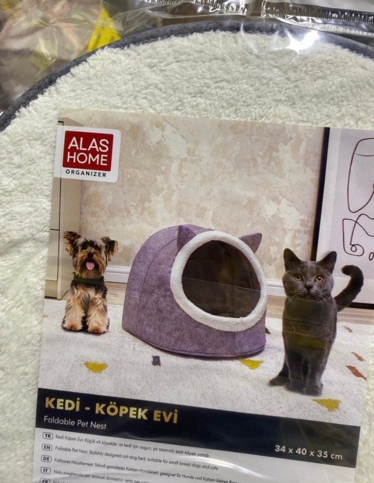 Gri Beyaz Kedi ve Köpek Evi - Görsel 4