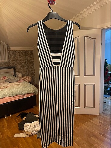 Zara zare penye midi elbise