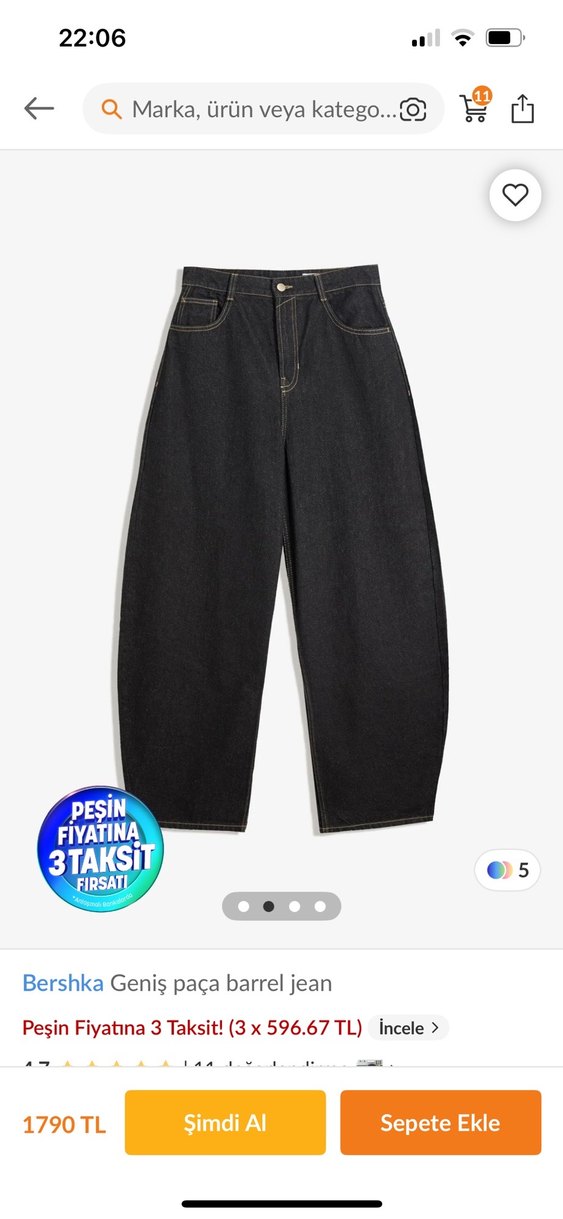 Bershka Geniş Paça Barrel Jean - Görsel 2