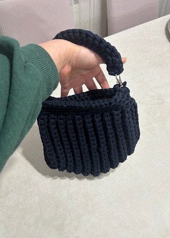 Triko Örgü Lacivert Kadın Çanta - Görsel 4