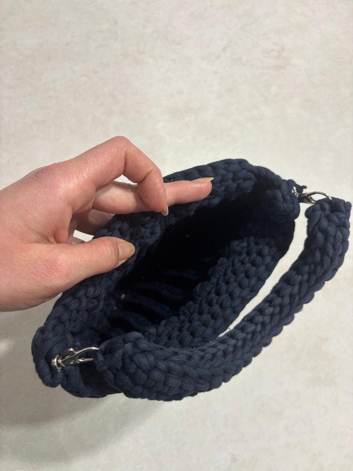 Triko Örgü Lacivert Kadın Çanta - Görsel 3