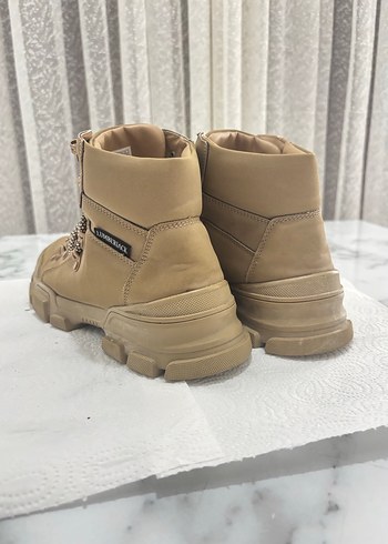 LUMBERJACK Bej Deri Bağcıklı Platform Kadın Bot - Görsel 3