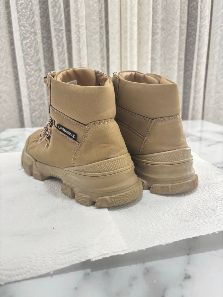 LUMBERJACK Bej Deri Bağcıklı Platform Kadın Bot - Görsel 3