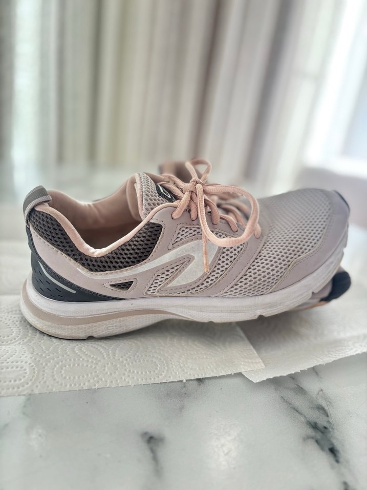 Bej Gri Bağcıklı Spor Kadın Sneakers - Görsel 4