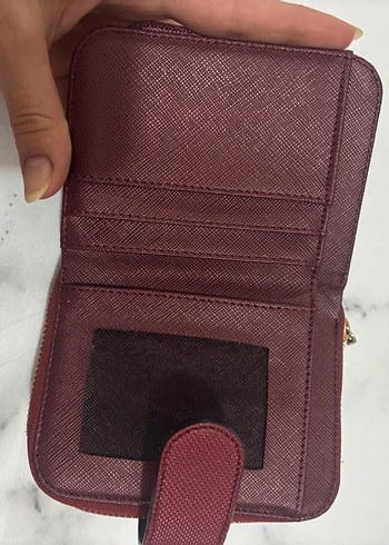 Bordo Fermuarlı Kadın Cüzdanı - Görsel 3