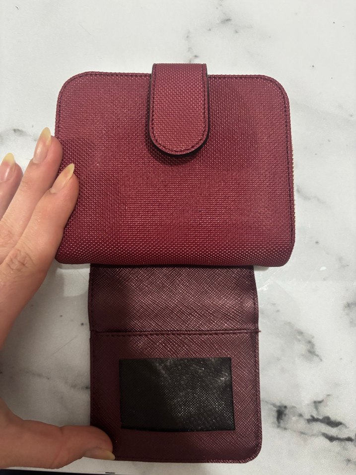 Bordo Fermuarlı Kadın Cüzdanı - Görsel 4