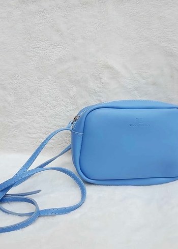 TONNY BLACK Mavi Deri Kadın Çapraz Çanta - Görsel 4