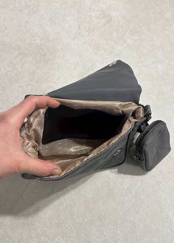 Gri Küçük cüzdanlı çanta - Görsel 3