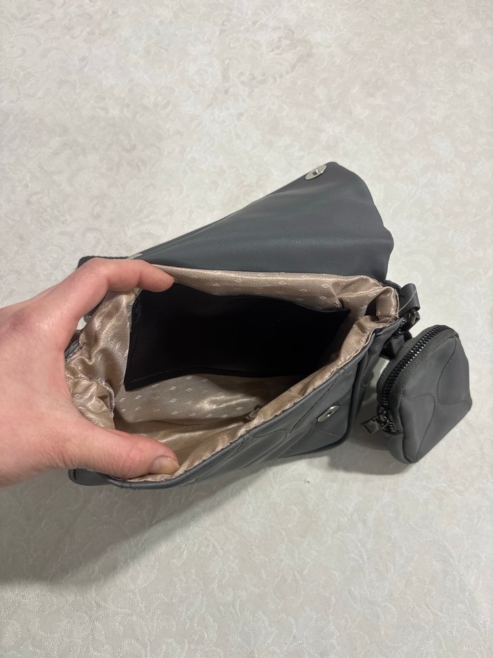 Gri Küçük cüzdanlı çanta - Görsel 3