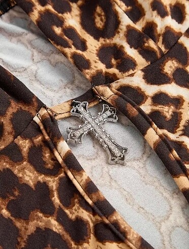 Diğer Leopar desenli mini elbise