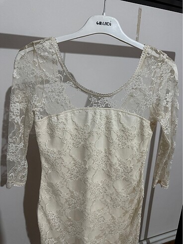 H&M KIRIK BEYAZ DANTEL ELBİSE