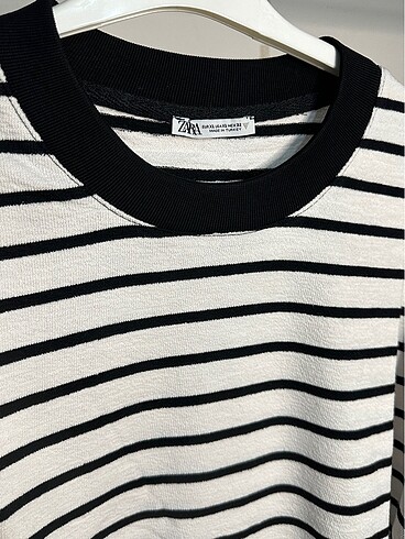 Zara ZARA OVERSİZE ÇİZGİLİ TSHİRT