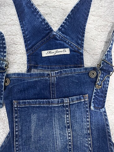 s Beden Mavi Denim Salopet