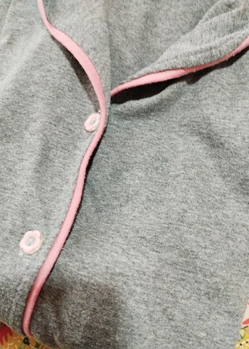 l Beden Gri Rahat Kesim Kadın Pijama Takımı