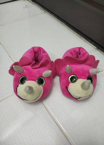 Kız Çocukları için Pembe Sıcak Peluş Terlik - Görsel 3