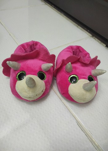 Kız Çocukları için Pembe Sıcak Peluş Terlik - Görsel 6