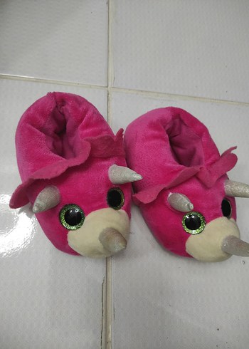 Kız Çocukları için Pembe Sıcak Peluş Terlik - Görsel 4