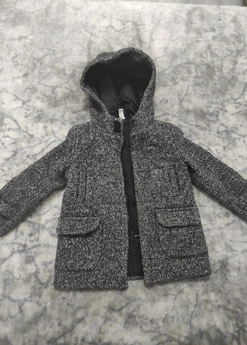 Erkek Çocuk Gri Kürklü Kapüşonlu Kaban - Görsel 2