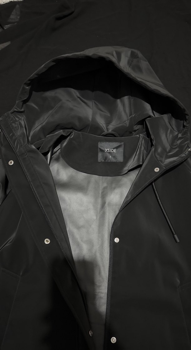 Şık Parlak kumaş yağmurluk - Görsel 4