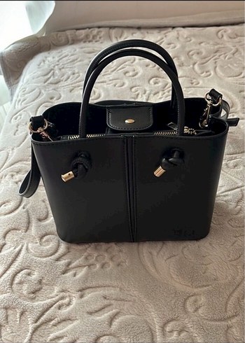 Zara Siyah Deri Kadın Çanta - Görsel 2