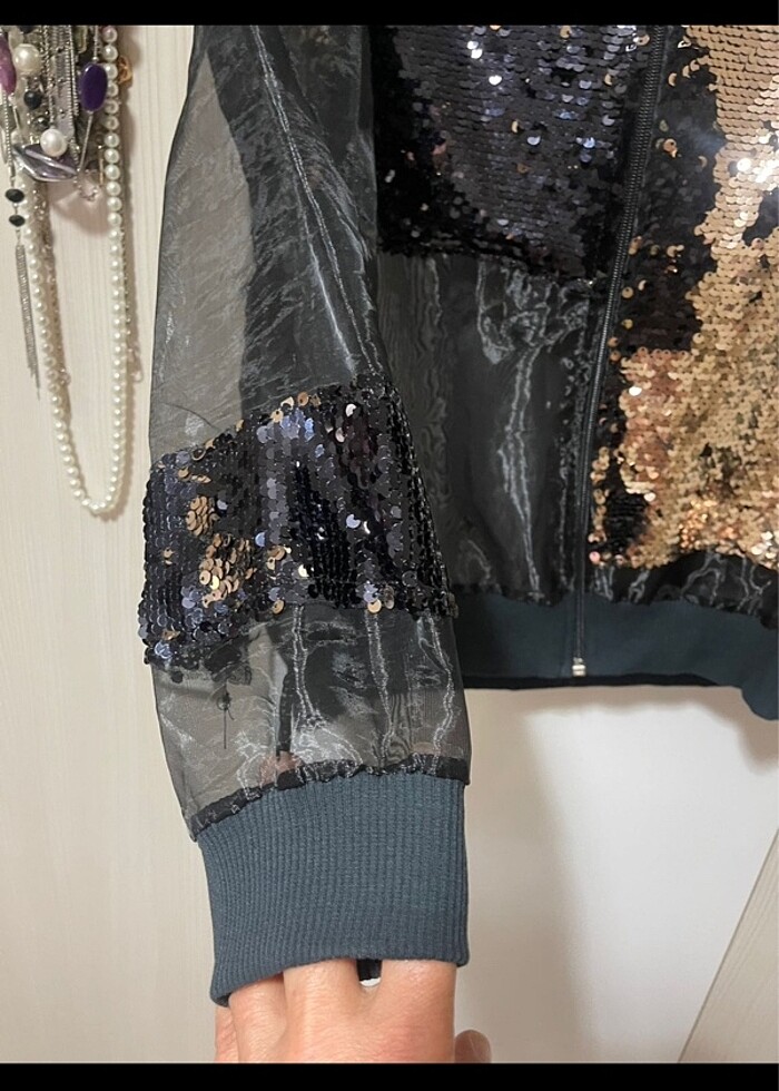 Abiye şifon ceket - Görsel 5