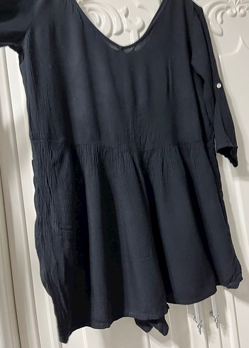 Mango marka  Düğmeli V Yaka tulum elbise - Görsel 6