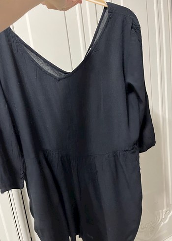 Mango marka  Düğmeli V Yaka tulum elbise - Görsel 2