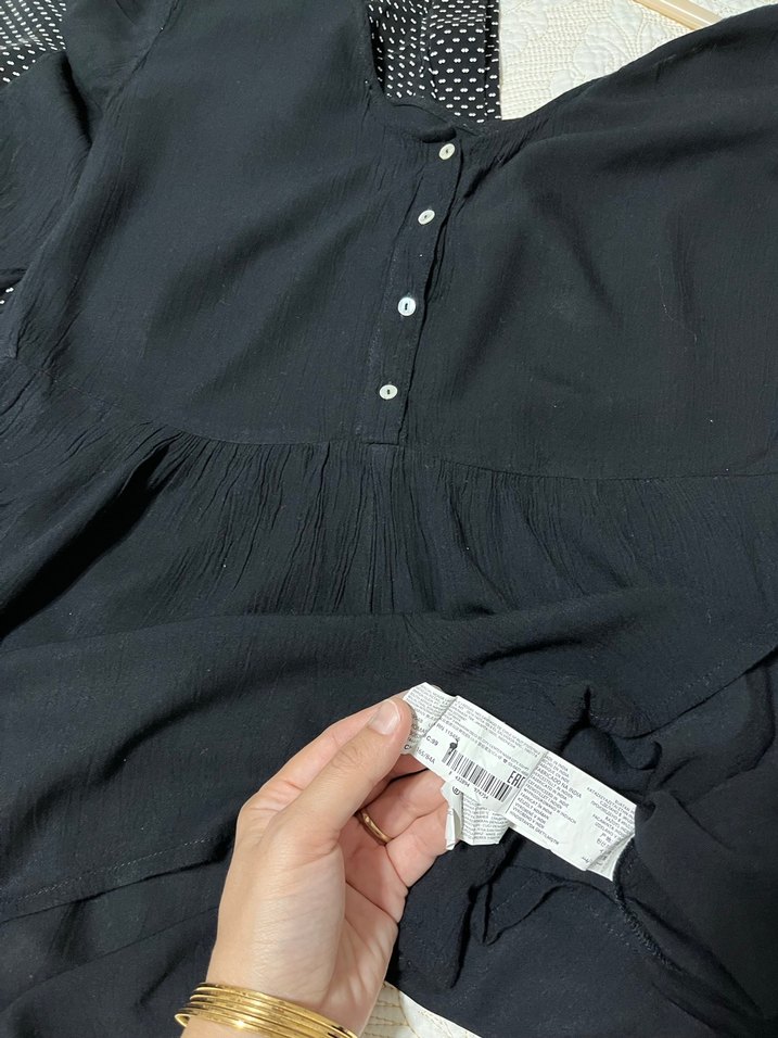 Mango marka  Düğmeli V Yaka tulum elbise - Görsel 4