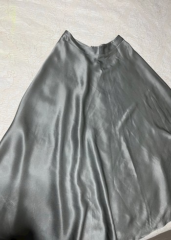Network giyilmemiştir orjinal gri saten etek - Görsel 5