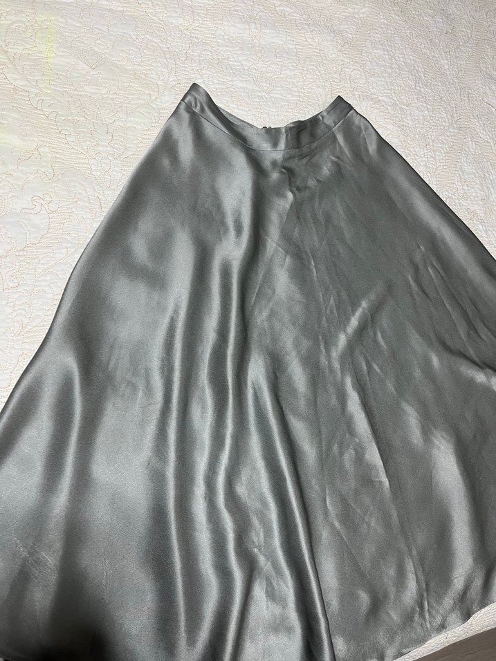 Network giyilmemiştir orjinal gri saten etek - Görsel 5