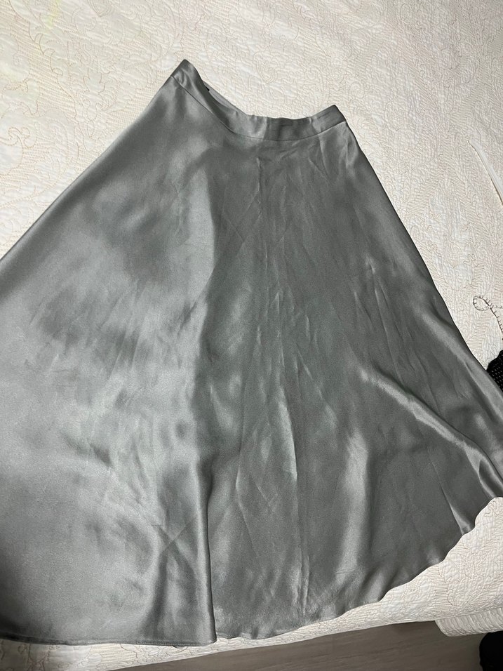 Network giyilmemiştir orjinal gri saten etek - Görsel 2