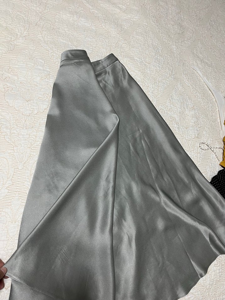 Network giyilmemiştir orjinal gri saten etek - Görsel 3