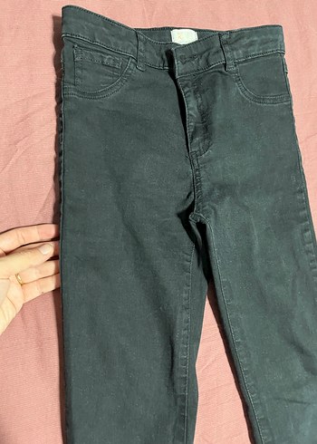 Kız Çocuk Gri Dar Kesim Denim Pantolon - Görsel 3